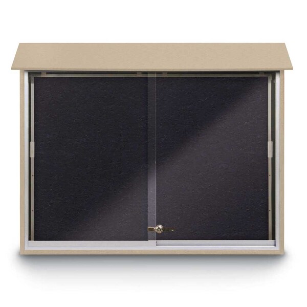 United Visual Products Outdoor Enclosed Combo Board, 72"x36", Bronze Frame/Grey & Cloud UVCB7236ODBZ-GREY-CLOUD - main